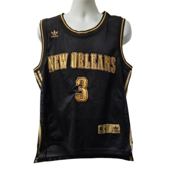 Adidas New Orleans Hornets Jersey Chris Paul Black Gold Swingman Medium Vintage - Picture 1 of 7